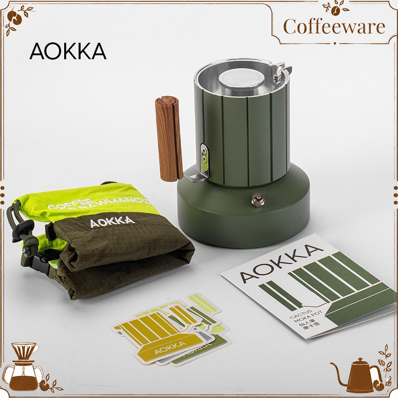 Coffee Equipment For Camping - AOKKA Moka-koffiezetapparaat met dubbele klep, Cactus-model,