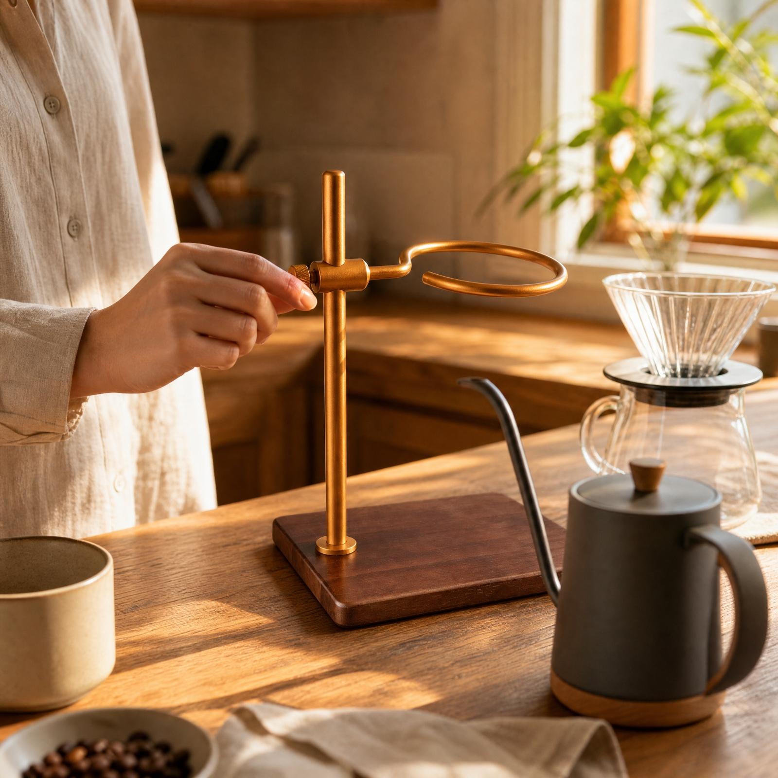 Verstelbare houten koffiedrupp - Coffee Equipment Pour Over recensie en prijs